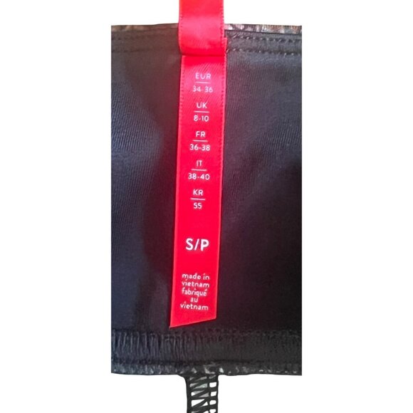 Spanx Faux Leather Snake Shine Leggings in Mocha Snake Small - Picture 4 of 13